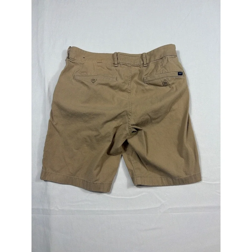Abercrombie & Fitch Mens Stretch Chino Shorts Khaki Tan Size 28 Casual Preppy